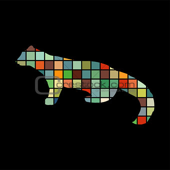 Marten wildlife color silhouette animal