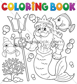 Coloring book Poseidon theme 1