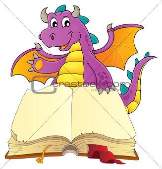 Open book with happy dragon