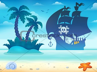 Pirate vessel silhouette theme 2