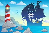 Pirate vessel silhouette theme 3