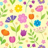 Stylized flowers seamless background 1