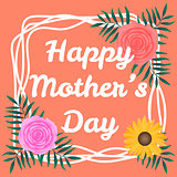 Happy Mothers Day background with beautiful colorful flower.