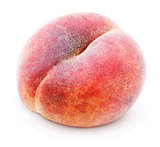 Chinese flat donut peach on white