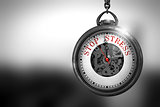 Watch with Stop Stress Red Text on it Face. 3D Illustration.