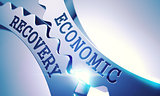 Economic Recovery - Mechanism of Metal Cogwheels. 3D.