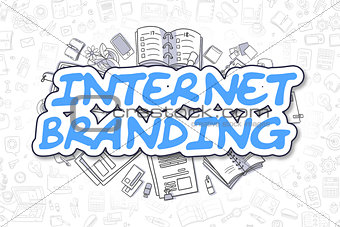 Internet Branding - Doodle Blue Text. Business Concept.