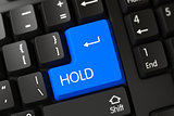 Keyboard with Blue Button - Hold. 3d.