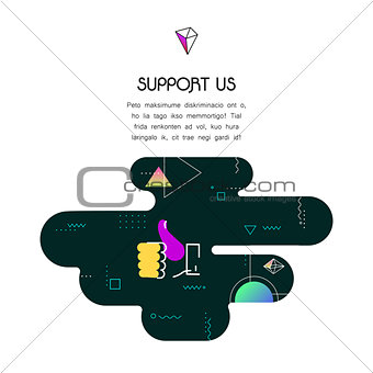 Banner Template with Donation and Support Us icon and text