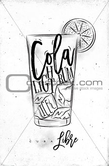 Cuba libre cocktail