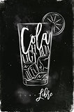 Cuba libre cocktail chalk