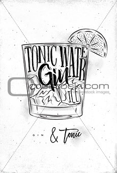 Gin tonic cocktail