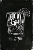 Gin tonic cocktail chalk