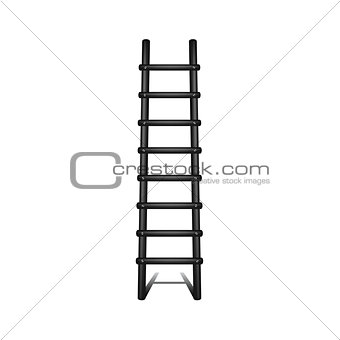Wooden ladder in black design with shadow leading up