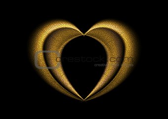 Smooth blurred golden heart background