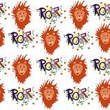 Nice seamless lions pattern for kids 