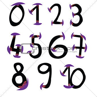 Numbers set logos for celebrations 