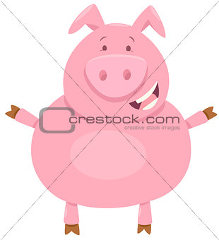 cute pig farm animal character