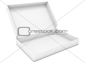 Empty white box. Side view. 3D