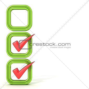 Check boxes with correct check mark