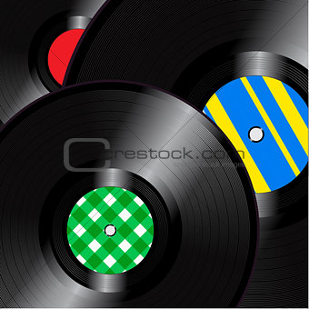 Vinyl records square background