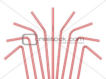 Drinking straws isolated on a white background. 3D