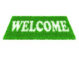 Grass welcome carpet. Welcome doormat carpet