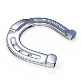 Silver horseshoe. 3D