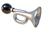 Vintage air horn with rubber bulb. Klaxon. 3D