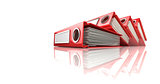 Red office binder folders. 3D