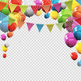 Group of Colour Glossy Helium Balloons with Blank Page Isolated 