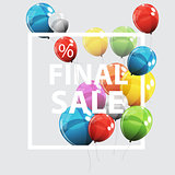 Sale Balloon Concept of Discount. Special Offer Template .Vector