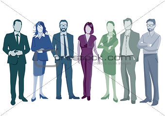 Group of business people illustration, isolated