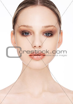 Beauty fashion model portrait with natural make up