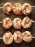 rustic grilled shrimp skewer