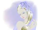 Fairy light albino girl, Snow Queen. EPS10 vector illustration