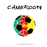 Flag of Cameroon as an abstract soccer ball