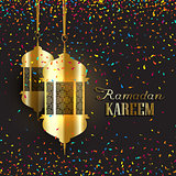 Ramadan background with confetti