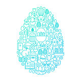 Easter Line Icon Egg Design