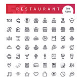 Restaurant Line Icons Set