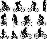 bicyclists silhouettes collection