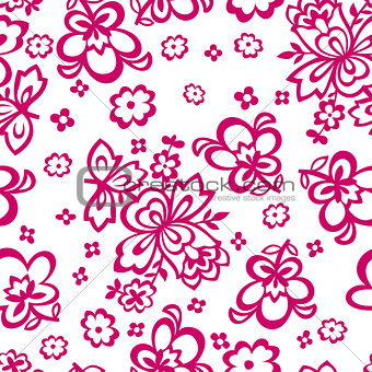Flowers in the form of stencils seamless