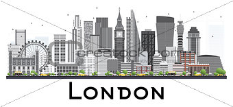 London Skyline with Gray Buildings.