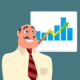 Businessman with sales growth chart