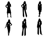 Six businesswomen silhouette