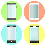 Set of flat smartphone icons