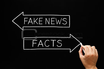 Fake News Or Facts Arrows Concept