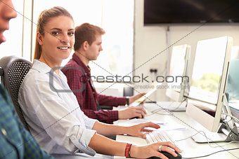 Portrait Of Female University Student Using Online Resources