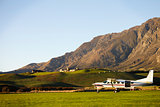 Light Aircraft Used For Skydiving In New Zealand Field