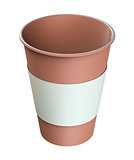 Coffee in disposable cup. Isolated